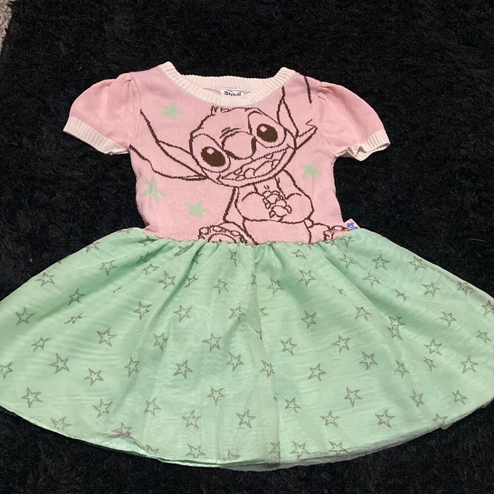 Disney Pink and Green Casual Sundress with Puff Sleeves